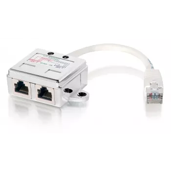 Splitter 2 portas Cat.5e RJ45, Equip 127603, metálico/branco, 0,15 m