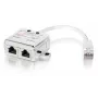 Splitter 2 portas Cat.5e RJ45, Equip 127603, metálico/branco, 0,15 m