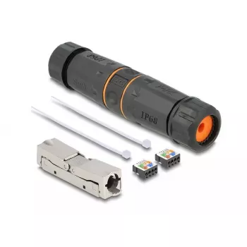 Conector de cabos DeLOCK LSA para LSA Cat.6A IP68 à prova de água preto