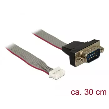 Cabo série DeLOCK 89632 preto cinzento vermelho 0,3 m DB-9
