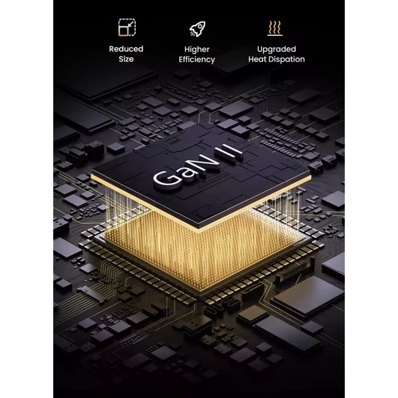 Carregador Ugreen Nexode Pro 160W GaN com cabo USB-C universal preto, cinzento AC carregamento rápido interior