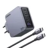 Carregador Ugreen Nexode Pro 160W GaN com cabo USB-C universal preto, cinzento AC carregamento rápido interior