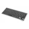 Teclado sem fios Manhattan Ultra fino de modo duplo, layout QWERTZ alemão, Bluetooth (v3.0) e wireless (2,4 GHz), 78 teclas planas tipo tesoura, gestão automática de energia, alcance 10 m, micro recetor USB-A, pilha AAA (incluída), Windows e Mac, três anos de garantia
