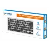 Teclado sem fios Manhattan Ultra fino de modo duplo, layout QWERTZ alemão, Bluetooth (v3.0) e wireless (2,4 GHz), 78 teclas planas tipo tesoura, gestão automática de energia, alcance 10 m, micro recetor USB-A, pilha AAA (incluída), Windows e Mac, três anos de garantia