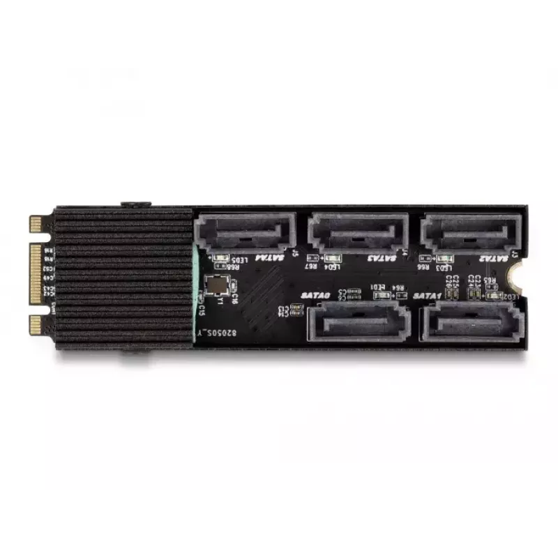 Conversor DeLOCK M.2 2280 Key B+M macho para 5 x SATA com dissipador de calor