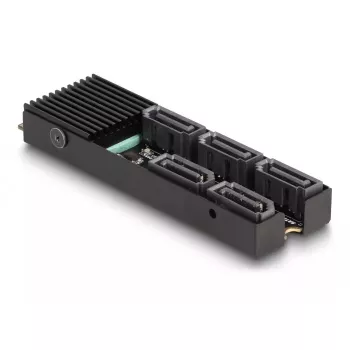 Conversor DeLOCK M.2 2280 Key B+M macho para 5 x SATA com dissipador de calor