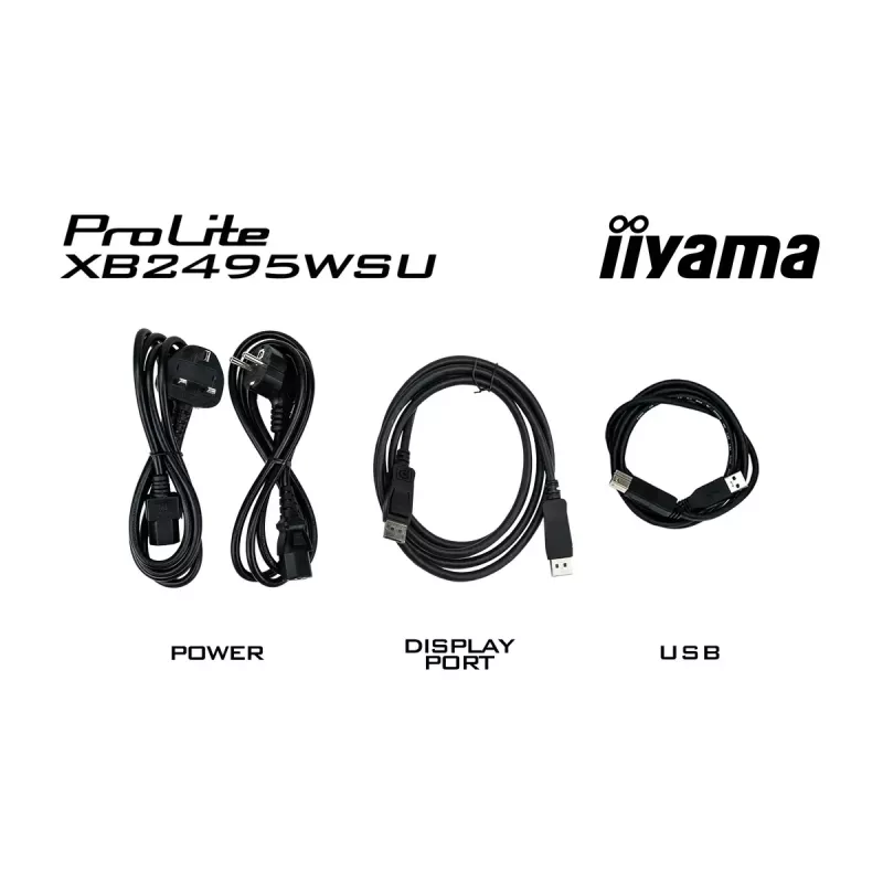 Monitor IIYAMA ProLite XB2495WSU-B1 61,2 cm (24,1 polegadas) 1920×1200 IPS Full HD, 4 ms, hub USB 3.2, altura ajustável, altifalantes
