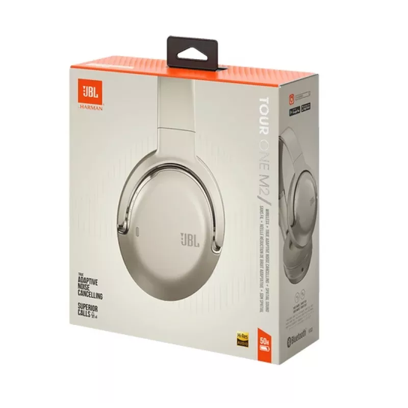 Auscultadores JBL Tour One M2 sem fios arco música USB Type-C Bluetooth champanhe