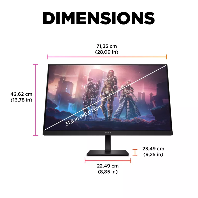 Monitor gaming OMEN by HP 31,5 polegadas QHD 165Hz - OMEN 32q