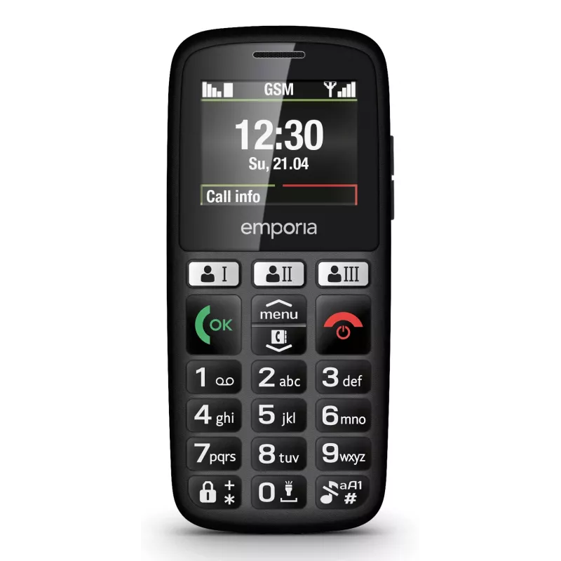 Emporia emporiaHAPPY 4,6 cm (1,81 polegadas) 70 g preto telemóvel de iniciação