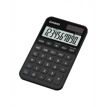 Calculadora de bolso CASIO SL-310YC, básica, 10 dígitos, pilha e solar, funções de imposto e margem, preta