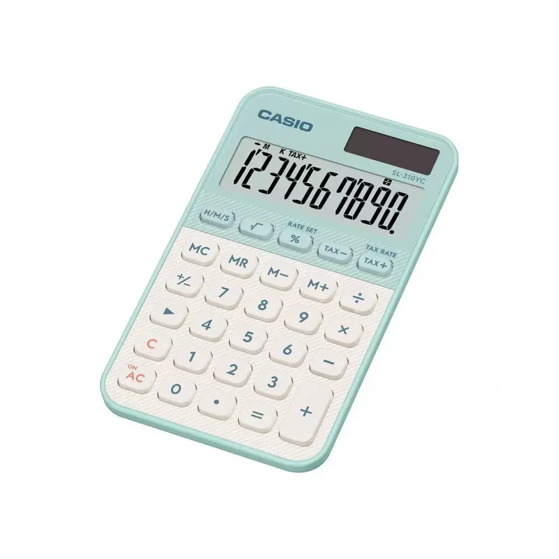Calculadora de bolso CASIO SL-310YC Basic 10 dígitos pilha/solar verde-claro