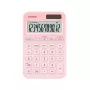 Calculadora de secretária básica CASIO MS-20YC — 12 dígitos, funções de imposto e margem, pilha/solar, rosa-claro