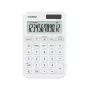 Calculadora de secretária básica CASIO MS-20YC — 12 dígitos, pilha/solar, funções de imposto e margem, branca