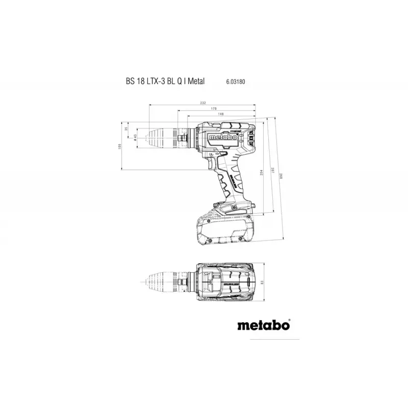 Berbequim de punho de pistola Metabo BS 18 LTX-3 BL Q I Metal 4000 rpm 3 kg