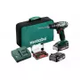 Berbequim-aparafusador compacto a bateria Metabo BS 18 — 18 V LiPo, 1,3 kg, bucha de aperto rápido, 1 cm, 1600 rpm, 20 mm madeira