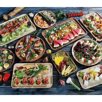 Travessa de servir Zassenhaus prato de aperitivos madeira redondo 30 cm