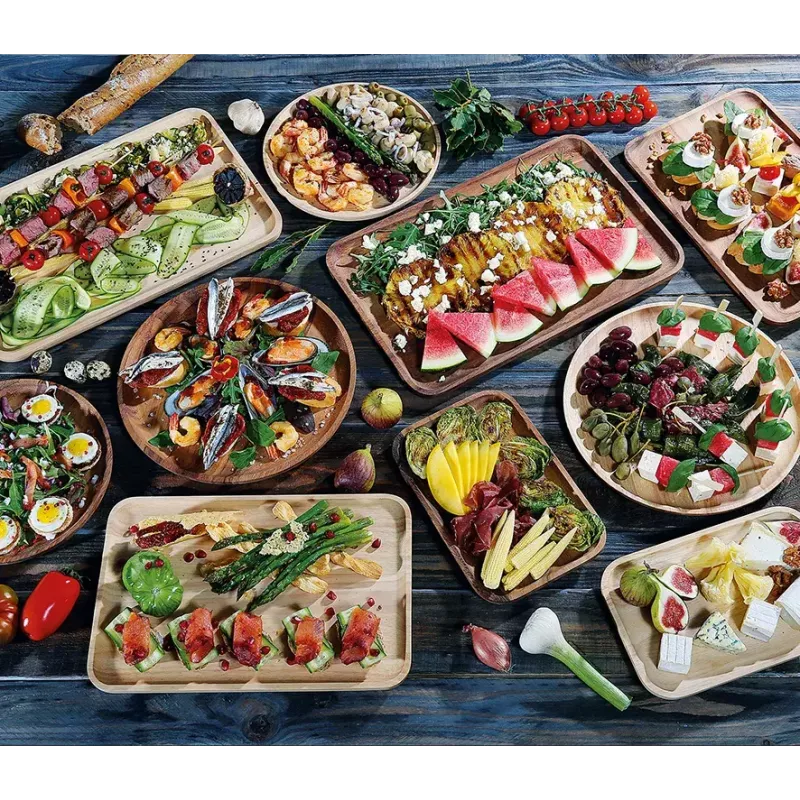 Travessa de servir Zassenhaus prato de aperitivos madeira redondo 30 cm