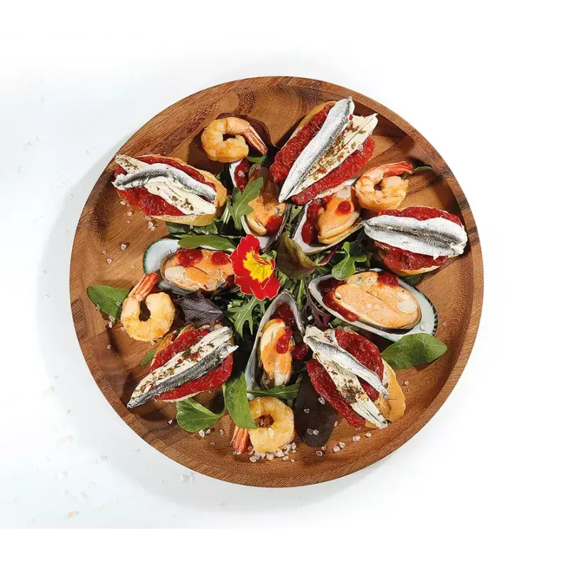 Travessa de servir Zassenhaus prato de aperitivos madeira redondo 30 cm
