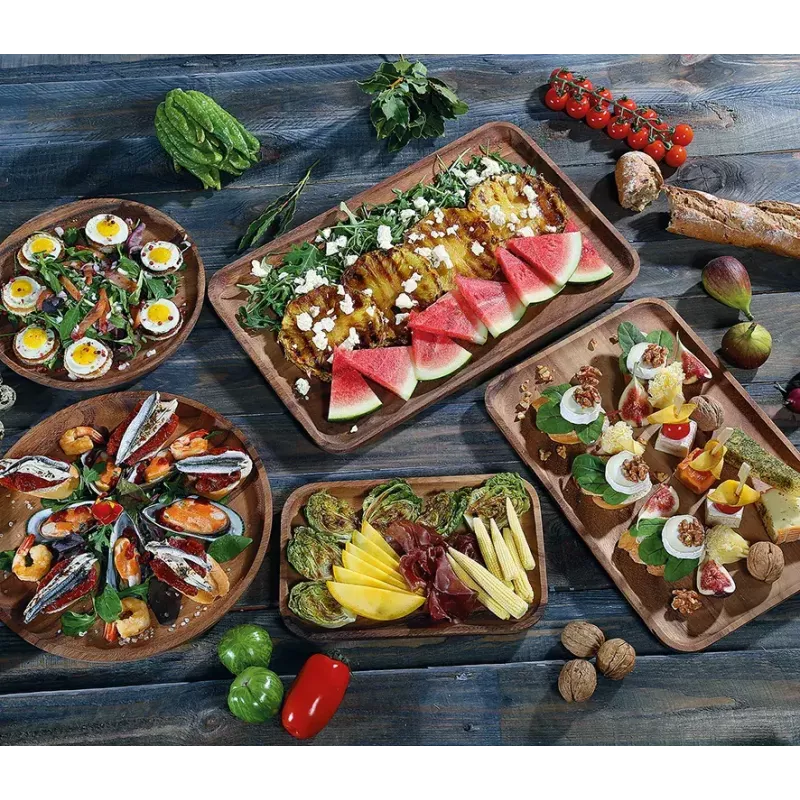 Travessa de servir Zassenhaus prato de aperitivos madeira redondo 30 cm