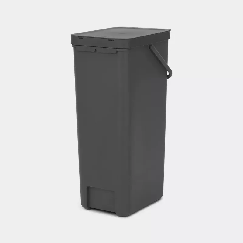 Balde do lixo de reciclagem retangular Brabantia Sort & Go 40L cinzento