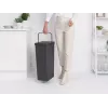 Balde do lixo de reciclagem retangular Brabantia Sort & Go 40L cinzento