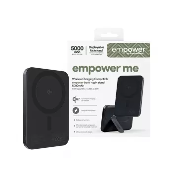 PanzerGlass empower™ by ® empower™ banco com Spin Stand | 5000mAh | Space Black