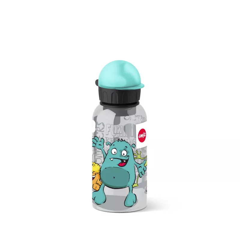 EMSA 518138 Kids Set Monster, garrafa de 0,4 l com lancheira, turquesa