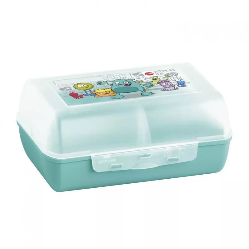 EMSA 518138 Kids Set Monster, garrafa de 0,4 l com lancheira, turquesa