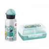 EMSA 518138 Kids Set Monster, garrafa de 0,4 l com lancheira, turquesa