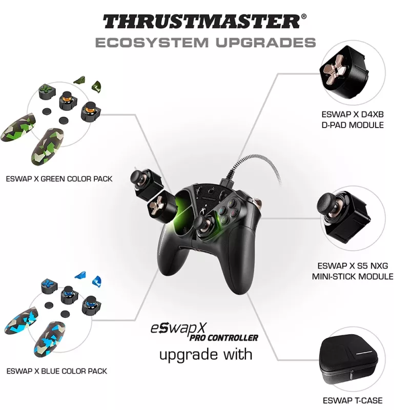 Comando Thrustmaster eSwap Pro Xbox One preto USB gamepad analógico / digital Xbox One, Xbox Series S