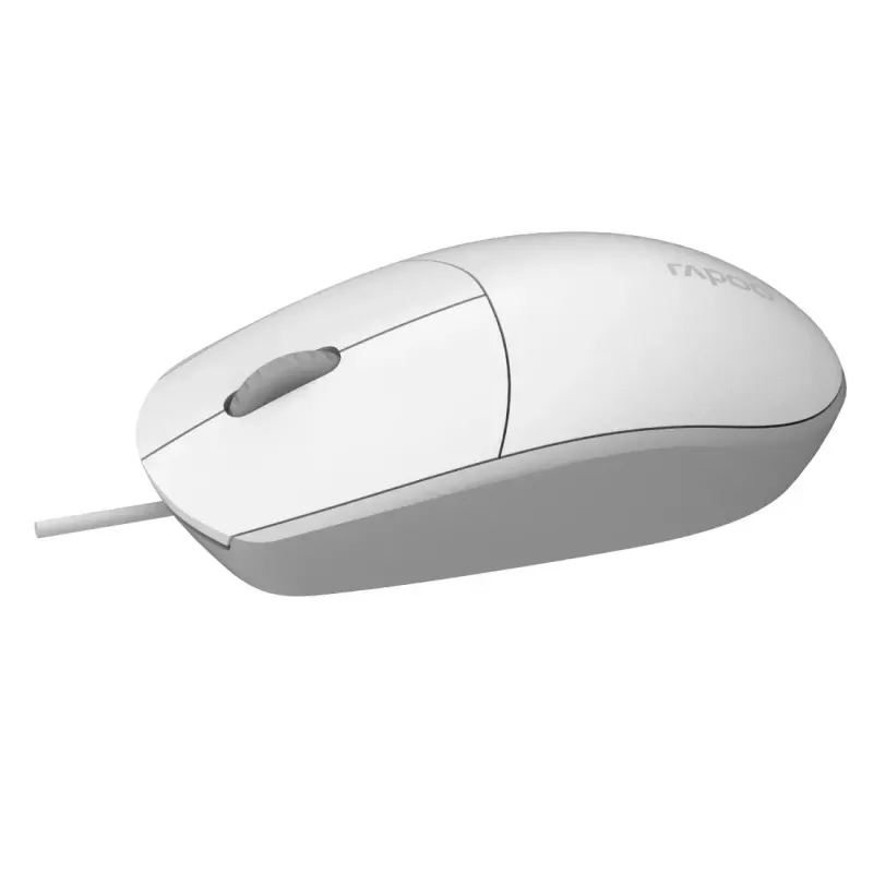 Rato ótico com fios Rapoo N100 branco USB (18102)