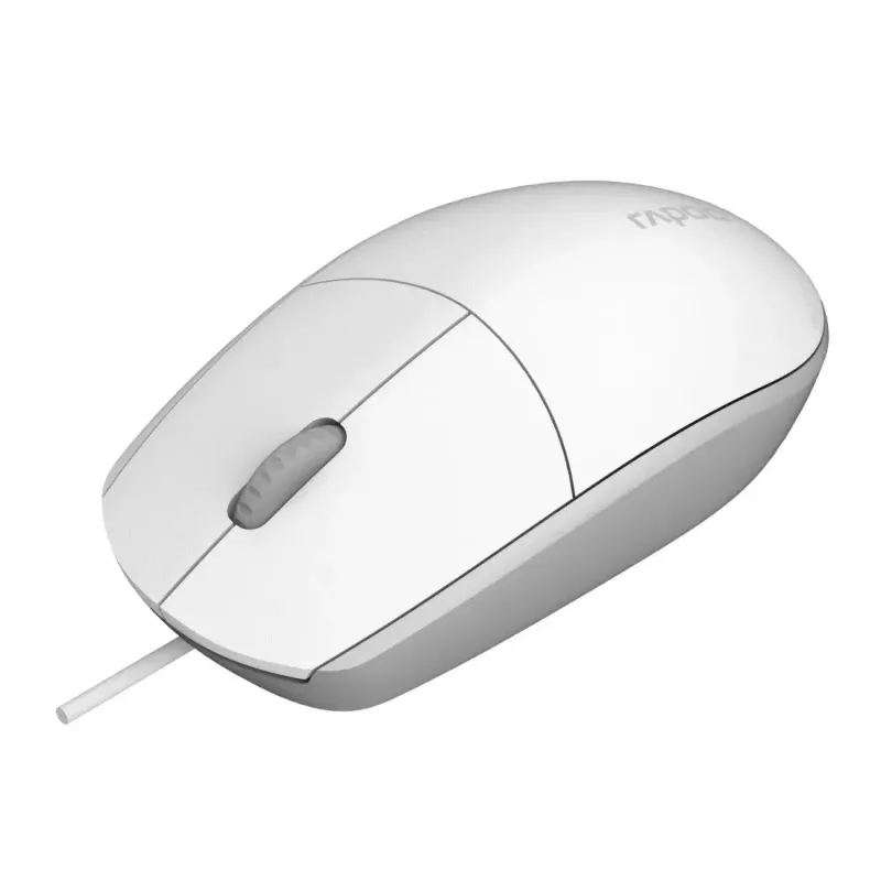 Rato ótico com fios Rapoo N100 branco USB (18102)