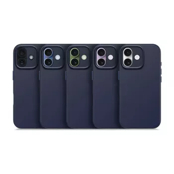 Capa para telemóvel Decoded D25IPO17BCS9TY para iPhone 17 — capa, compatível com até 16 cm (6,3 polegadas), azul-marinho, microfibra e PU