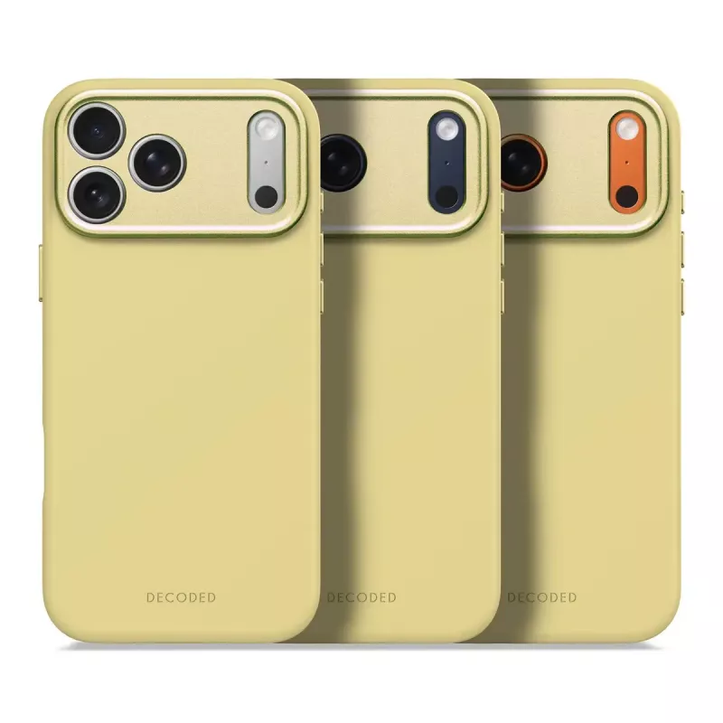 Capa traseira em silicone Decoded para Apple iPhone 17 Pro Max, compatível com ecrãs de 6,9 polegadas (17,5 cm), amarela