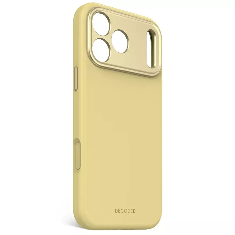 Capa traseira em silicone Decoded para Apple iPhone 17 Pro Max, compatível com ecrãs de 6,9 polegadas (17,5 cm), amarela