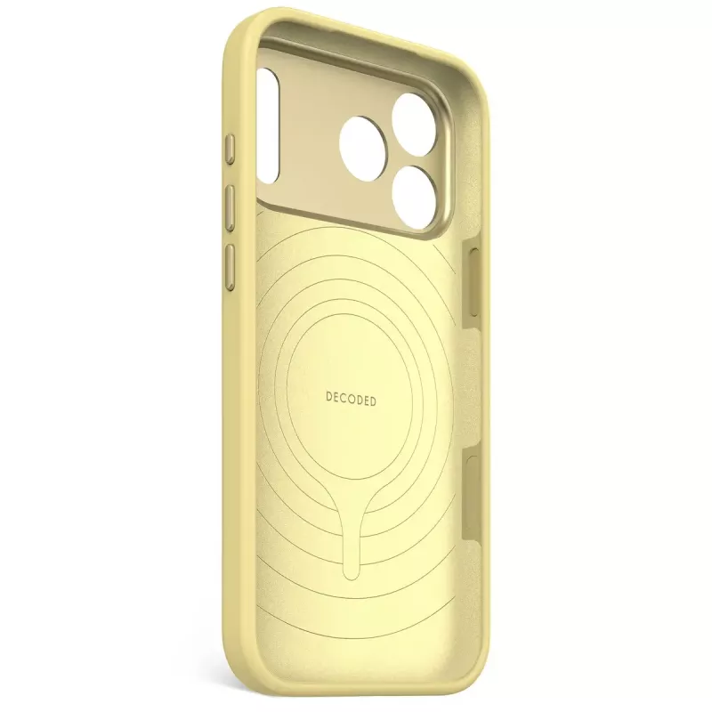 Capa traseira em silicone Decoded para Apple iPhone 17 Pro Max, compatível com ecrãs de 6,9 polegadas (17,5 cm), amarela