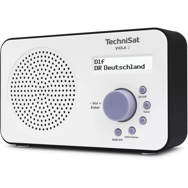 Rádio digital portátil TECHNISAT 0000/3906 — DAB/DAB+/FM, 1 W RMS, LCD, 3,5 mm, branco/preto, 0,338 kg