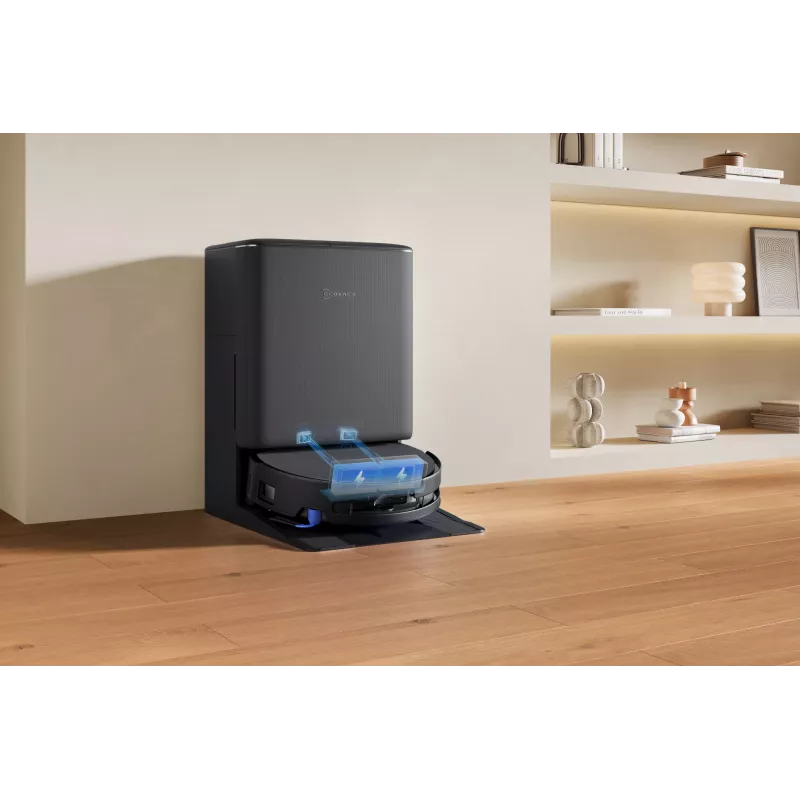 Robô aspirador Ecovacs DEEBOT T90 PRO OMNI — depósito de pó sem saco de 0,25 L, 350 min. de autonomia, Li‑Ion 4000 mAh, preto