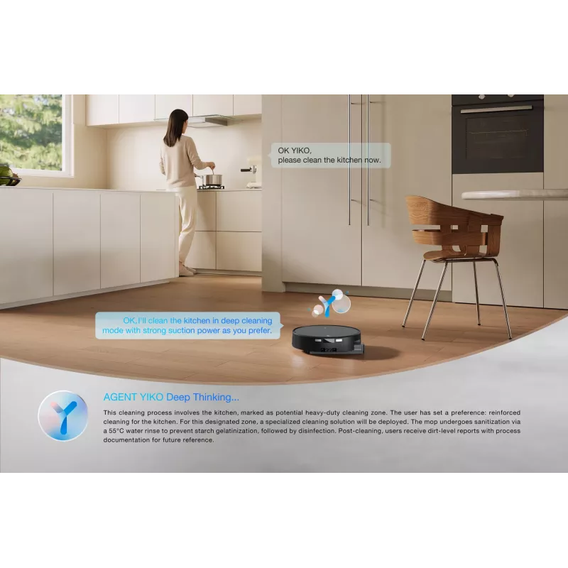 Robô aspirador Ecovacs DEEBOT T90 PRO OMNI — depósito de pó sem saco de 0,25 L, 350 min. de autonomia, Li‑Ion 4000 mAh, preto