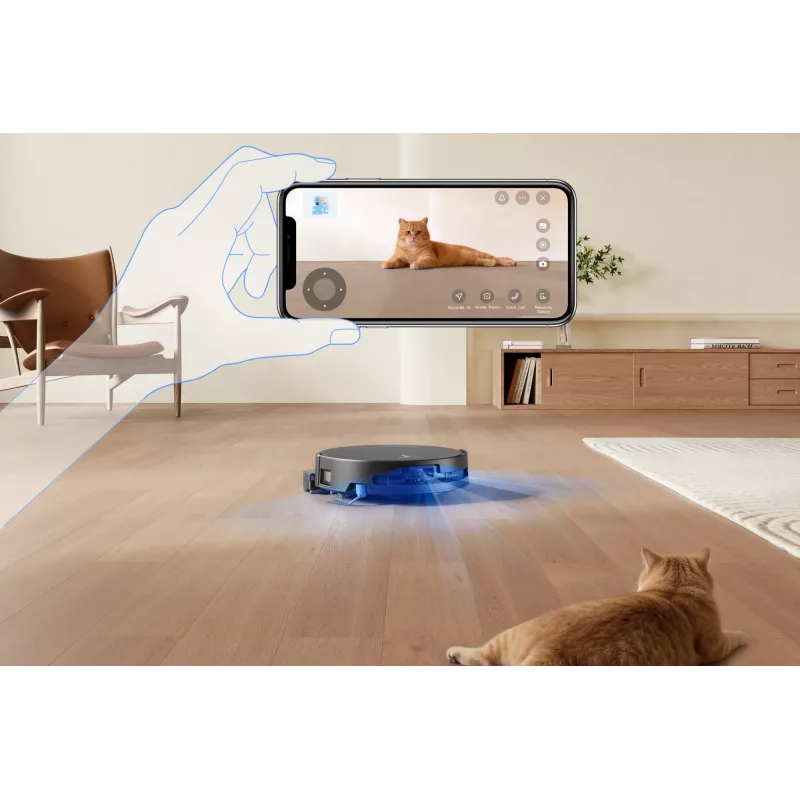 Robô aspirador Ecovacs DEEBOT T90 PRO OMNI — depósito de pó sem saco de 0,25 L, 350 min. de autonomia, Li‑Ion 4000 mAh, preto
