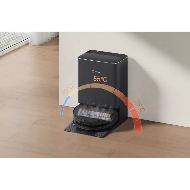 Robô aspirador Ecovacs DEEBOT T90 PRO OMNI — depósito de pó sem saco de 0,25 L, 350 min. de autonomia, Li‑Ion 4000 mAh, preto