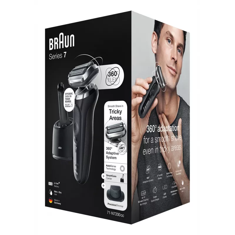Braun Series 7 71-N7200cc raspador de folha aparador preto