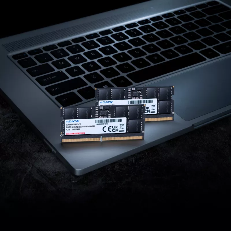 Módulo de memória RAM para portátil ADATA AD5S560048G-S 48 GB DDR5 5600 MT/s 262-Pin SO-DIMM CAS46 1,1 V preto