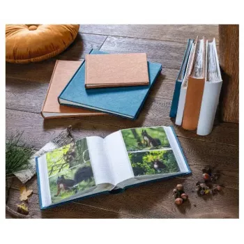 Álbum de fotografias Hama dobrável azul 36 folhas 10 x 15 encadernação