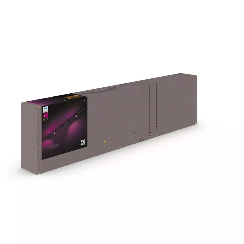 Foco de iluminação inteligente Philips Hue White and Colour Ambience Perifo Gerade Deckenbasis-Kit 4 Spots Bluetooth preto