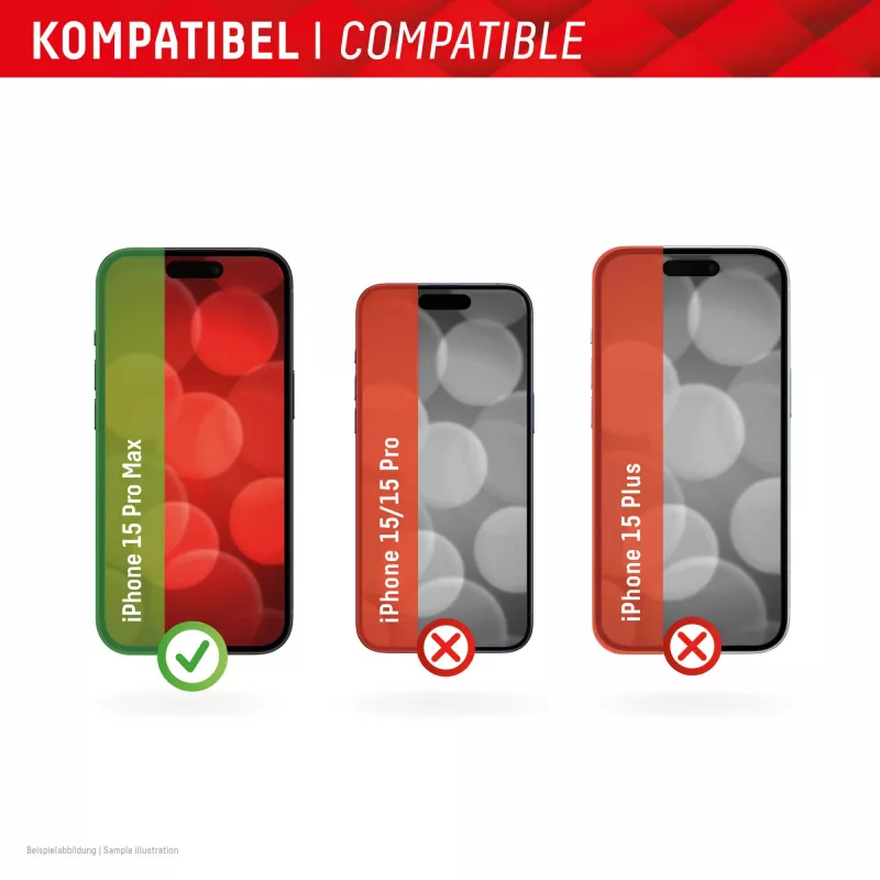 Protetor de ecrã + capa Displex para Apple iPhone 15 Pro Max, moldura de montagem Eco, resistente a riscos