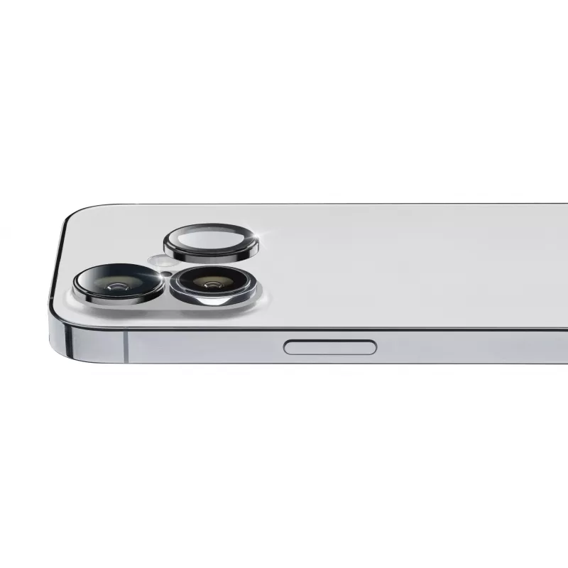 Anel de lente de câmara Cellularline - iPhone 16/16 Plus vidro temperado para proteção da câmara