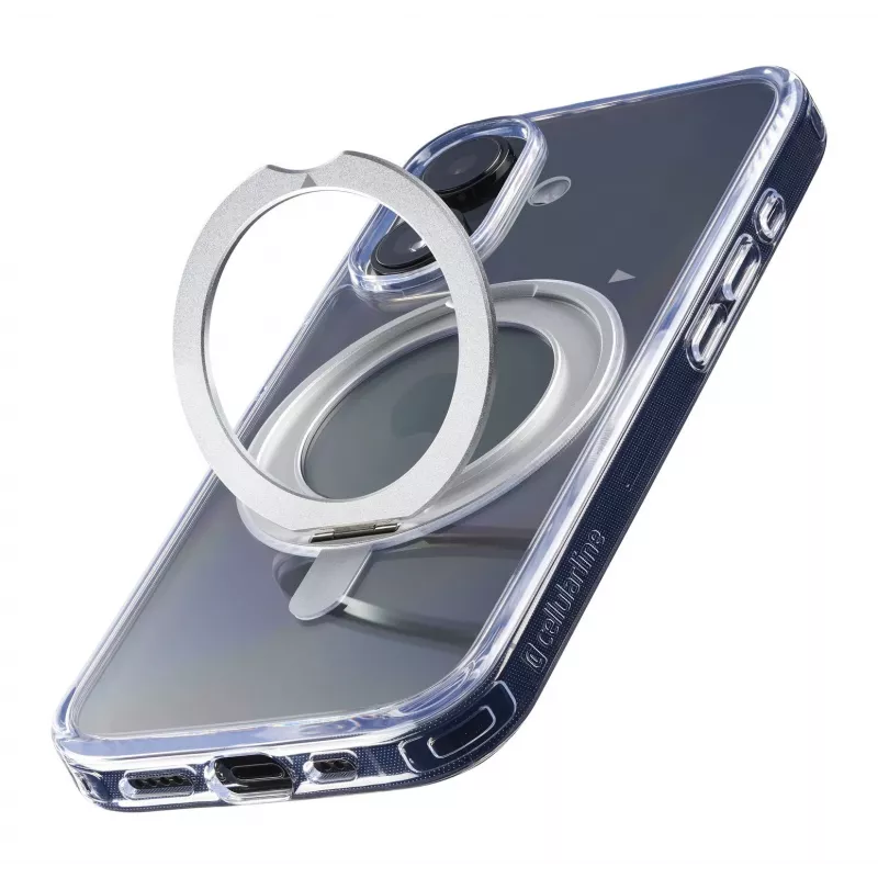 Cellularline Spin Mag - capa para iPhone 16 com anel de suporte rotativo, compatível com o ecossistema Magsafe