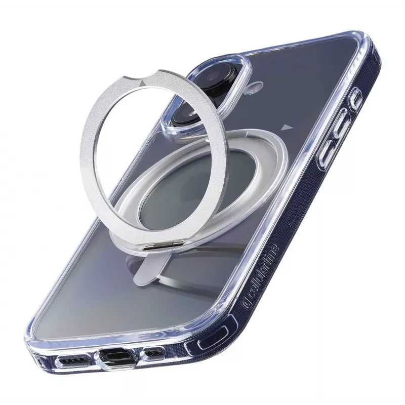 Cellularline Spin Mag - capa para iPhone 16 com anel de suporte rotativo, compatível com o ecossistema Magsafe